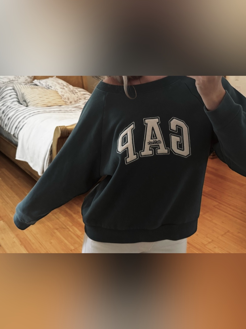 GAP Forest Green Crewneck Sweatshirt with White Logo
